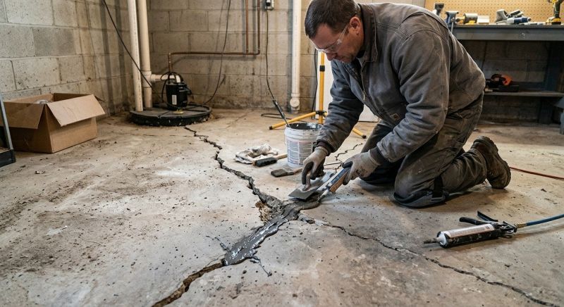 Cracked Basement Floor Repair in North Brunswick, NJ